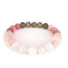 Pulsera cuarzo rosa - rosa sin dije - Ver 2