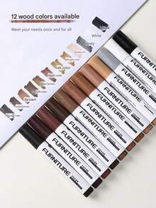 Bolígrafo de pintura para reparación de muebles de bajo olor, adecuado para materiales de madera y metal, kit de reparación de arañazos multicolor, satisface sus necesidades en diversos escenarios. Adecuado para reparar gabinetes, paneles de puertas, sofás, mesas, sillas, gabinetes de madera, suelos, piezas interiores de automóviles y bolsos. Secado rápido - Unitalla - Ver 6