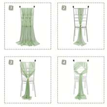 1pc/5pcs/10pcs/20pcs Cheese Cloth Chair Sash, Wedding Aisle Decor Chair Bow Sash Design, Universal Chair Cover Sash For Wedding Reception Party Hotel Event Decoration