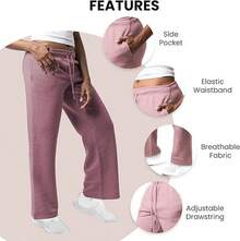 3 Pack Women's Wide Leg Sweatpants Workout And Yoga (Plus Sizes Available) ZQZF - 黑色/中灰/粉紅色 - 查看 10