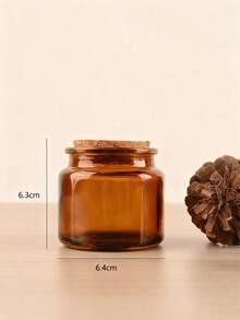 1pc Vintage Handmade Diy Aromatherapy Candle Container Cork Stopper Glass Cup Creative Brown Candle Holder Jar With Wooden Cap For Decor,Candlestick Cup Aromatherapy Cup Empty Bottle Wooden Stopper Transparent Candlestick Cup Diy Empty Cup Companion Gift Ornament.