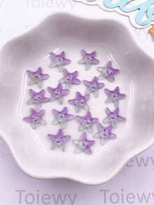 50 chiếc nhựa mini nhiều màu sắc dễ thương sao biển nghệ thuật đính đá phẳng mặt sau ngôi sao đính đá trang sức phụ kiện sổ lưu niệm tự làm đồ thủ công đám cưới giáng sinh - Trộn ngẫu nhiên - Xem 5