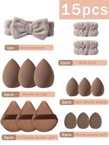 41件套奢华化妆刷套装，含便携化妆包、专业化妆刷和海绵，轻松打造精致妆容。套装包含：25支化妆刷、3个化妆海绵、3个迷你化妆海绵、3个三角粉扑、3个迷你气垫粉扑、1个发箍、2个刷架和1个刷子清洁工具。化妆刷套装，混合化妆工具，包含散粉刷、腮红刷、高光刷、眼影刷等，刷具齐全，化妆刷套装，完整化妆工具包。 - 咖啡棕 - 查看 13