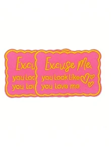 1/2pcs "Excuse Me You Look Like You Love Me" Iron-On Embroidered Patches - Humorous Quote With Heart Design, Durable Fabric For Clothes, Jackets, Hats, Backpacks, Hat Embellishment, Contrasting Colors, Versatile Fabric Patch,Iron-On/Sew-On Applique Patch For Trucker And Clothing Diy Decoration - Multicolor - View 8