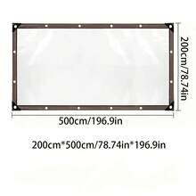 Waterproof Transparent Heavy-Duty Tarp With Buckle - Ideal For Outdoor Camping, Cars, Porches, Terraces, And Canopies, Transparent Waterproof Tarpaulin With Sealing Ring - Rainproof Outdoor Garden Cover Tarp