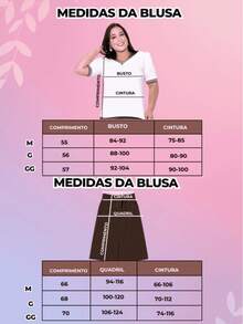 Women's Plus Size Set V-Neck Blouse Midi Skirt With Pocket Sweatshirt Elegant Evangelical Fashion Simple Office - 鏽棕色 - 查看 7