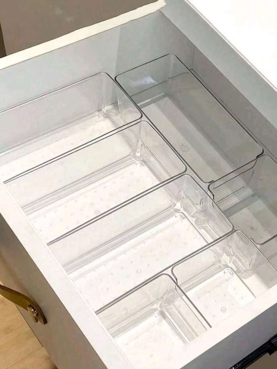 2pcs/4pcs/6pcs Drawer/Desktop Cosmetics Storage Box, Transparent Dressing Table Storage Box, Fall-Proof Multi-Cell Jewelry And Small Objects Storage, Exquisite Storage Box Room Decoration Home Decoration Autumn Decoration Bedroom Decoration, Christmas Gifts, Home Decoration, .