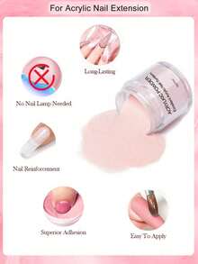 15g Acrylic Powder Nail Art Kit, Acrylic Powder And Liquid Set, Crystal Liquid Set With Glitter 3D Nail Brush, Pink White Transparent Acrylic Nail Powder Set, Suitable For Beginners DIY At Home, Comes With Acrylic Nail Brush. - Pink - View 3