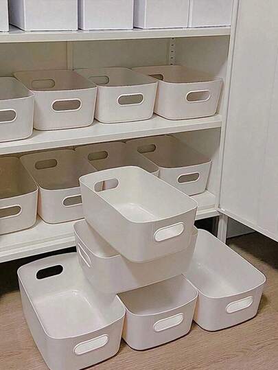 1/3/5 橱柜整理器，耐用时尚的储物篮储物盒，用于整理橱柜、厨房、浴室、桌面、化妆品和杂物桌面储物篮，便携式塑料多功能化妆品整理器，纯色，厨房装饰