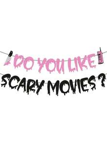 1 Set Do You Like Horror Movies? Halloween Decoration Banner, Horror Movie Themed Scream Party Decor, Scary Night Birthday Party Supplies