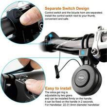 BOSTOM.F Campana De Bicicleta Timbre de Bicicleta Impermeable Bocina De Bicicleta De Volumen Ajustable con Carga USB Adecuado para Manillares De 2.2-3.2 Bicicleta General - Negro - Ver 10