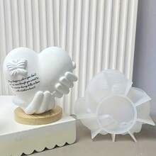 Molde de yeso con forma de corazón, molde de resina, molde para velas, adecuado para múltiples propósitos DIY, ideal para hacer decoraciones para el Día de San Valentín, fiestas y días festivos - Blanco - Ver 4