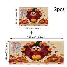 1 pieza Felpudo antideslizante con diseño de pavo de otoño de Acción de Gracias, felpudo antideslizante de fibra súper, adecuado para decoración de fiestas festivas, cocina, baño, comedor, dormitorio, puede ser un regalo de Acción de Gracias