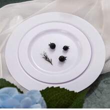 50/25/7/1pc White Solid Color Plates, Food Trays, Fruit Salad Plates, Dinner Plates, Dishwasher Reusable Salad Tableware, Suitable For Wedding Decor, Christmas Decor, Birthday Party, Family Gathering, Outdoor Team Building, School, Restaurant And Kitchen Party Supplies, Household & School Seasonal Gifts