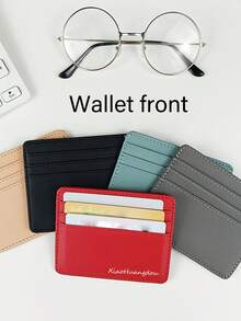 Suport de card cu mai multe sloturi pentru carduri, pentru husă de card compactă din piele PU neagră, portofel pentru carduri, pentru uz zilnic, design practic: sloturi multiple pentru carduri de credit, carduri de identitate, carduri bancare, bani pentru permis de conducere; piele PU anti-zgârieturi pentru durabilitate, potrivit pentru lucrătorii la birou, studenți, cumpărători, navetiști, excursii la cumpărături, navete de afaceri.