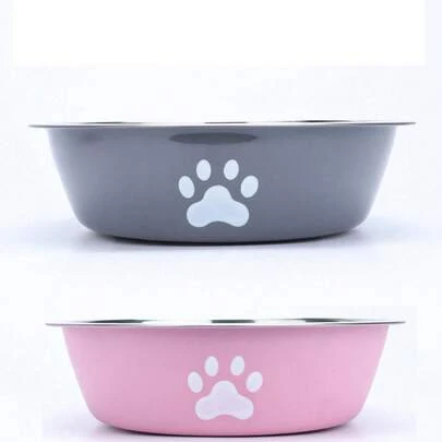 1pc狗盆狗食盆猫碗不锈钢宠物碗狗碗防滑水盆宠物防滑防摔喂食器中型犬饮水狗食盆小型犬猫饭碗