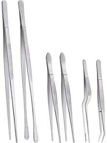 Pinzas de cocina profesionales largas con puntas redondas y curvas para agarrar y manipular alimentos - plata - Ver 11