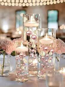 100g Artificial Floating Pearl Filler, For Vase Decor, Floating Candle Decor, Home Center Decor, Suitable For DIY Wedding, Birthday, Theme Party, Halloween Decor And Christmas Center Decor, 10mm, 16mm, 20mm (Including Water Absorbing Gel Beads) Home Decor Room Decor Flower Vase Glass Vase