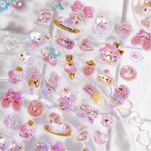 3D Cute Stickers, Reusable Cartoon Scene Stickers, Fun DIY Scrapbooking Planner Journal Notebook Laptop Phone Case Stickers, Adult Hollow Embossed Style