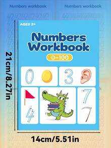 1 件（48 页，100 以下）有趣的儿童数字书写练习册，适合 3-6 岁学龄前和幼儿园写作课程，学习数学练习册数字 0-10 描摹本，书法练习册，学习数学练习册，书法练习册，数字描摹，学龄前早教启蒙阅读和写作训练，圣诞礼物