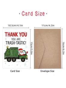 1 pieza Tarjeta de Navidad divertida de agradecimiento - Papá Noel fantástico con camión verde, saludo navideño humorístico para amigos, familia y colegas - Tarjeta de papel festiva con diseño rojo y blanco, sin baterías necesarias, Tarjeta de Navidad, Día de Navidad, Tarjetas de felicitación de Navidad, Diseño caprichoso, Ilustración juguetona, Material de papel de calidad, Mejor para Navidad