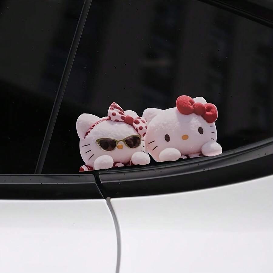 Sanrio Sanrio Kitty süße Auto Aufkleber Motorrad Motorrad Aufkleber Cartoon personalisierte Fenster Körper Dekorationsaufkleber Spielzeug als Geschenk
