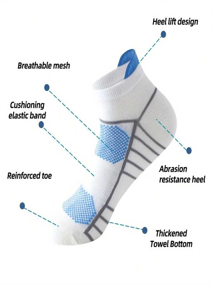 5 đôi tất ngắn Unisex thoáng khí, bền, kháng khuẩn, chống mùi, thiết yếu cho thể thao, ngoài trời, văn phòng - Nhiều màu - Xem 3
