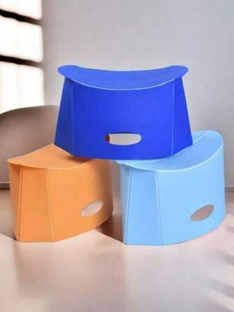 Portable And Foldable Stool Suitable For Adults, Plastic Foldable Stool With Handle, Suitable For Use On Outdoor Family Terraces And In Various Other Scenarios.