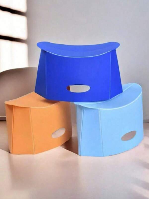 Portable And Foldable Stool Suitable For Adults, Plastic Foldable Stool With Handle, Suitable For Use On Outdoor Family Terraces And In Various Other Scenarios.