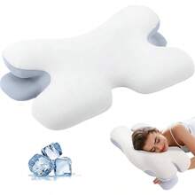 Almohada Foam, Almohada Ortopedica Cervical, Alivio del Dolor de Cuello, Almohada para Dormir de Lado, Seda de Hielo Transpirable, Almohada Cervical para Dormir - Blanco - Ver 2