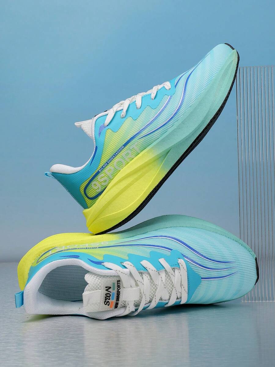 Jifffly 大码男士轻便透气网眼休闲运动鞋，减震碳板跑步鞋