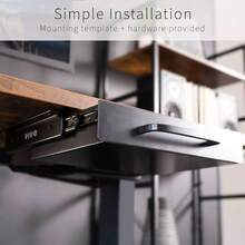 Cajn extrable deslizante montado debajo del computadora de 13 pulgadas para computadora de oficina, asa de extraccin, organizador de almacenamiento para estacin de trabajo, negro, computadora - 13 pulgadas + Negro - - Ver 6