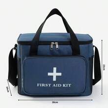 1 trusă de prim ajutor cu buzunare multiple, capacitate mare, trusă de prim ajutor pentru casă și călătorie cu curea de umăr și trusă de prim ajutor pentru sporturi în aer liber, care poate fi purtată în călătorii. - Albastru marin - Vizualizare 1