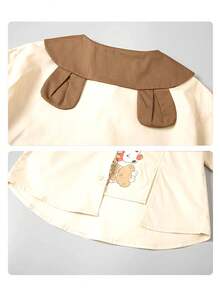 女童卡其色卡通熊领休闲衬衫 - 卡其色 - 查看 5