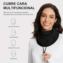 2 Pack Pasamontañas para Hombre y Mujer, Balaclava para el Sol, Protección UV y Transpirable, Pasamontanas para Moto, Ciclismo, Senderismo y Esquí - Negro y negro - Ver 10