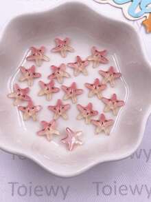 50 chiếc nhựa mini nhiều màu sắc dễ thương sao biển nghệ thuật đính đá phẳng mặt sau ngôi sao đính đá trang sức phụ kiện sổ lưu niệm tự làm đồ thủ công đám cưới giáng sinh - Trộn ngẫu nhiên - Xem 7