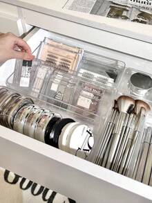 1 zestaw 12/7/6/4 szt., pudełko do przechowywania kosmetyków na blacie stołu, przezroczyste pudełko do przechowywania na toaletkę, odpowiednie do przechowywania kosmetyków, biżuterii, różnych drobnych przedmiotów