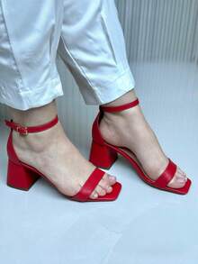 GISELE CLASSIC SANDAL WITH 6CM HEEL - 紅色 - 查看 4