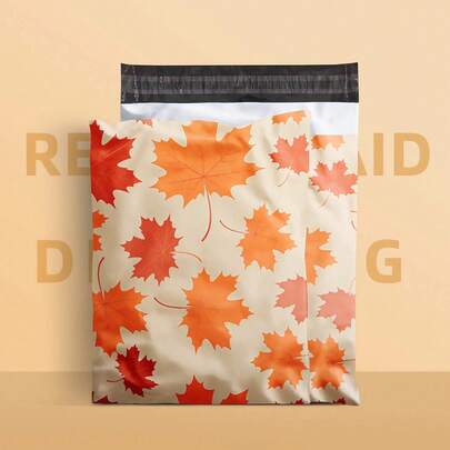 5pcs Daisy Print Waterproof Self-Sealing Shipping Bags, Tear-Resistant Polyethylene Mailing Envelopes For Small-Medium Businesses, Durable Packaging Envelopes With Gratitude Design (Green, Pink Butterfly, Yellow Maple Leaf)