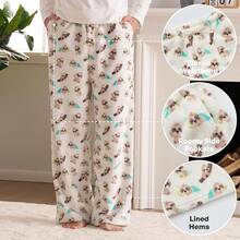 Mens Pajama Pants Soft Flannel Fleece Pajama Bottoms Sleep & Lounge Pants With Pockets And Drawstringhalloween - Lười biếng - Xem 2