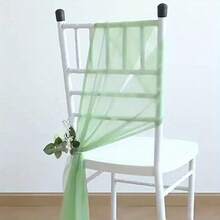 1pc/5pcs/10pcs/20pcs Cheese Cloth Chair Sash, Wedding Aisle Decor Chair Bow Sash Design, Universal Chair Cover Sash For Wedding Reception Party Hotel Event Decoration
