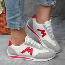 New Style Of Small White Shoes, Fashionable And Versatile For Female Students, Thick-Soled Height-Increasing Sports Shoes, Casual Shoes, Large Size - 紅色 - 查看 5