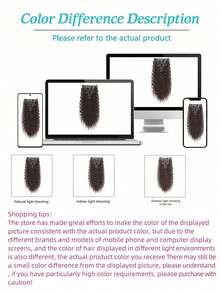 Brown Synthetic Wig Curling Clip Hair Extensions, Double Hair Curtain Full Head Heat Resistant Fiber Synthetic Curling Hair Extensions 9-Piece Set - Brown - View 9