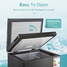 99 Litre Freestanding Chest Freezer, Adjustable Feet & 7- Level Temperature Controls, Ideal For Kitchens, Outbuildings & Garages, 4 Star Freezer Rating, New Black - Xem 2