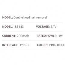 200mAh Portable USB Rechargeable Dual-Head Electric Shaver, Automatic Women's Underarm, Face, Lip, Leg And Hand Hair Trimmer, Mini Female Hair Removal Device