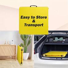Portable Plastic Folding Table 4ft/6ft Heavy Duty White Black Picnic Dining Table Fold-In-Half For Camp Party Kitchen Indoor Outdoor Yellow - Yellow - View 2