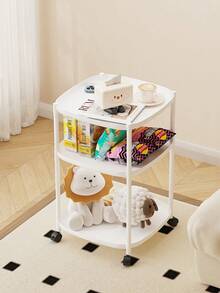 1pc Modern Minimalist Creative Coffee Table, 2-Tier/3-Tier Storage Nightstand, Suitable For Living Room, Bedside, Bedroom And Office, Milk & Oil Style Coffee Table, Easy Assembly