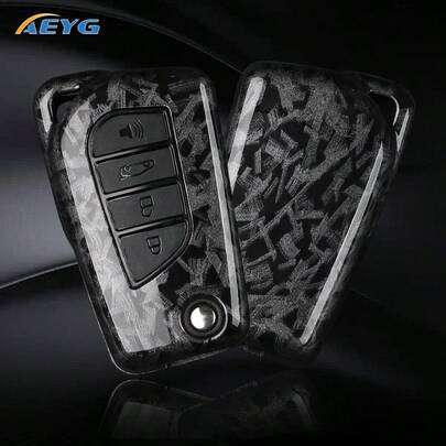 Ốp bảo vệ chìa khóa xe hơi bằng nhựa ABS vân sợi carbon cho các dòng xe RAV4, Camry, Corolla, Avalon, C-HR, GT86, Hilux, Fortuner sản xuất từ năm 2012-2024.