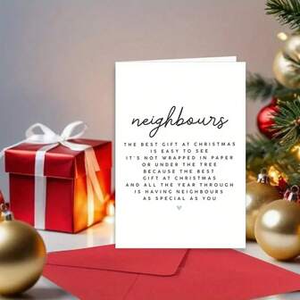 Festive Christmas Greeting Card: Neighbours - The Best Gift At Christmas Is Having Neighbours As Special As You