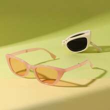 2pcs Kids Retro Foldable Eyeglasses Set, Fashionable Y2K Novelty Decorative Glasses, Suitable For Boys And Girls Daily Wear, Photo Shoot, Graduation, Back To School, Valentine's Day Gift